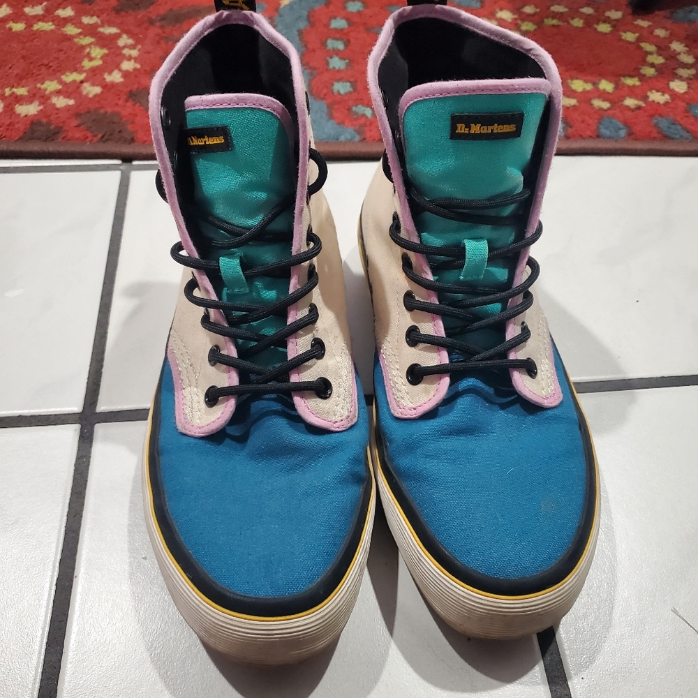 Dr. Martens Monet Sneakers Colorful Canvas High Top Color Block 9 - Picture 3 of 7